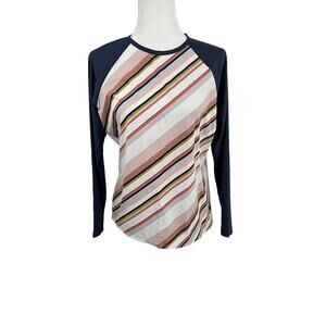 Women's Roxy long sleeved colorful striped rash guard - Medium
